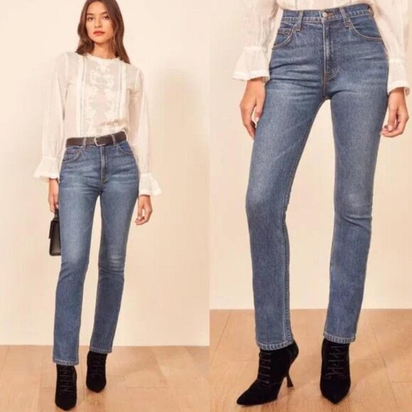 Reformation Liza High Rise Straight Jeans Laguna Color - size 28 - Picture 1 of 9